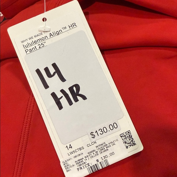 Lululemon x University of Alabama Align 25" Pant legging Red size 14 NWT bama - Picture 3 of 7